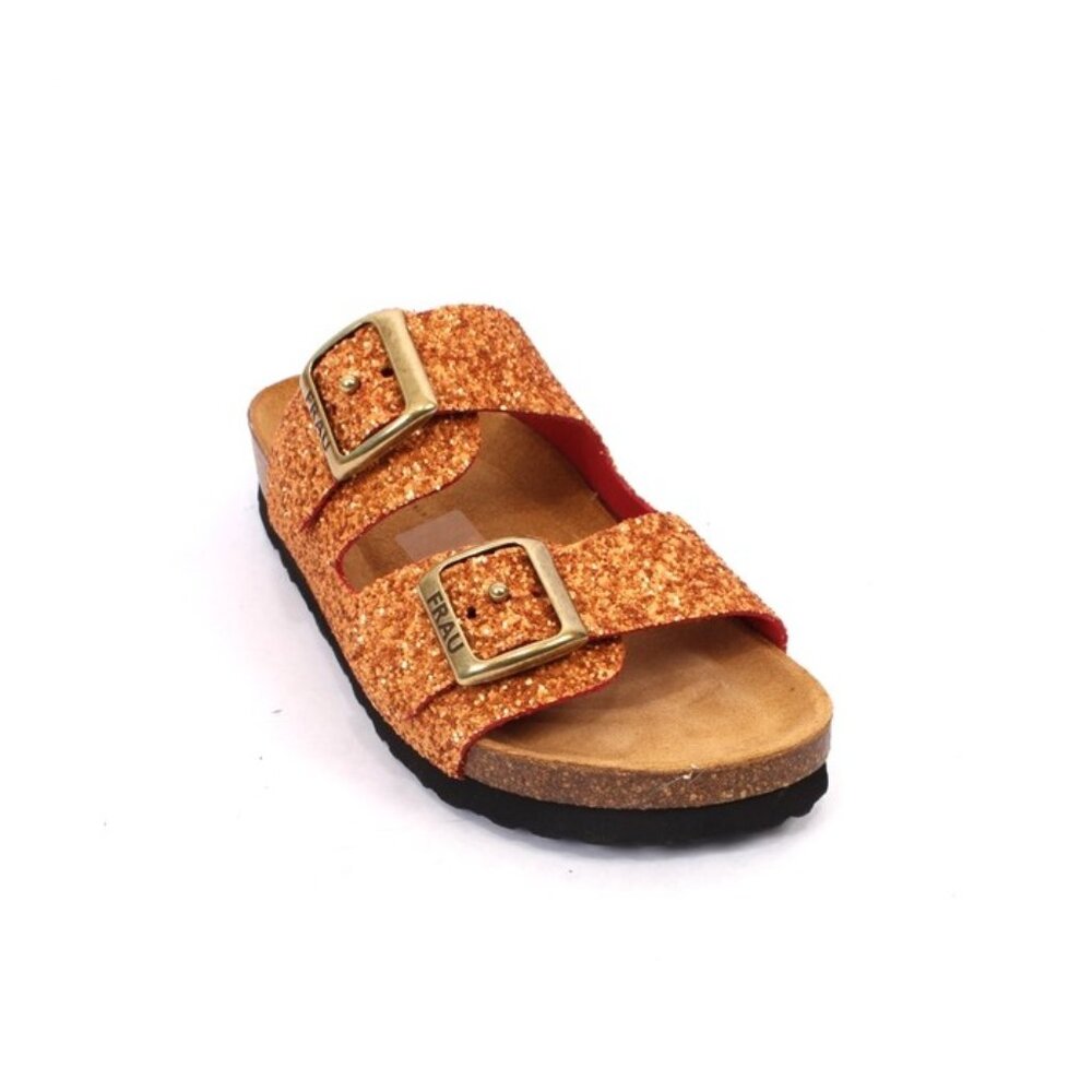 Frau 2491 Orange Leather Platform Sandals